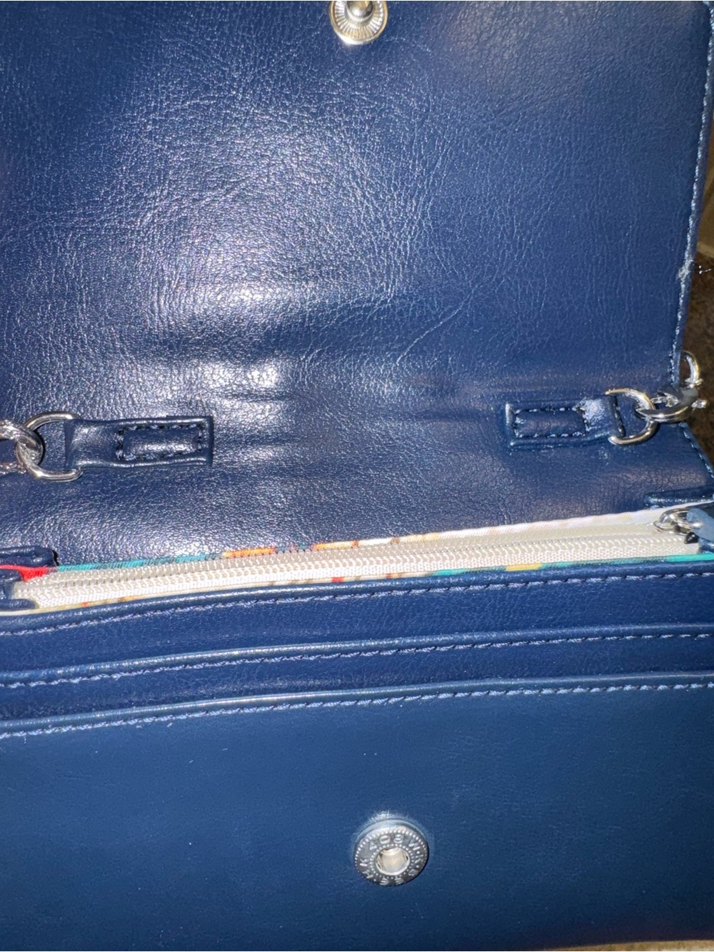 Sharif Navy & Black Crossbody Wallet on chain euc - Picture 8 of 8